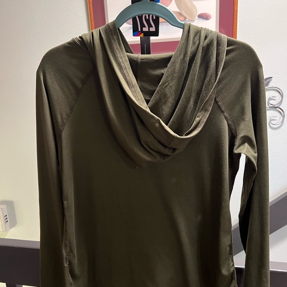 Olive Green Hoodie with Inspirational Print Isiah 40:31 #227 - Picture 4 of 6